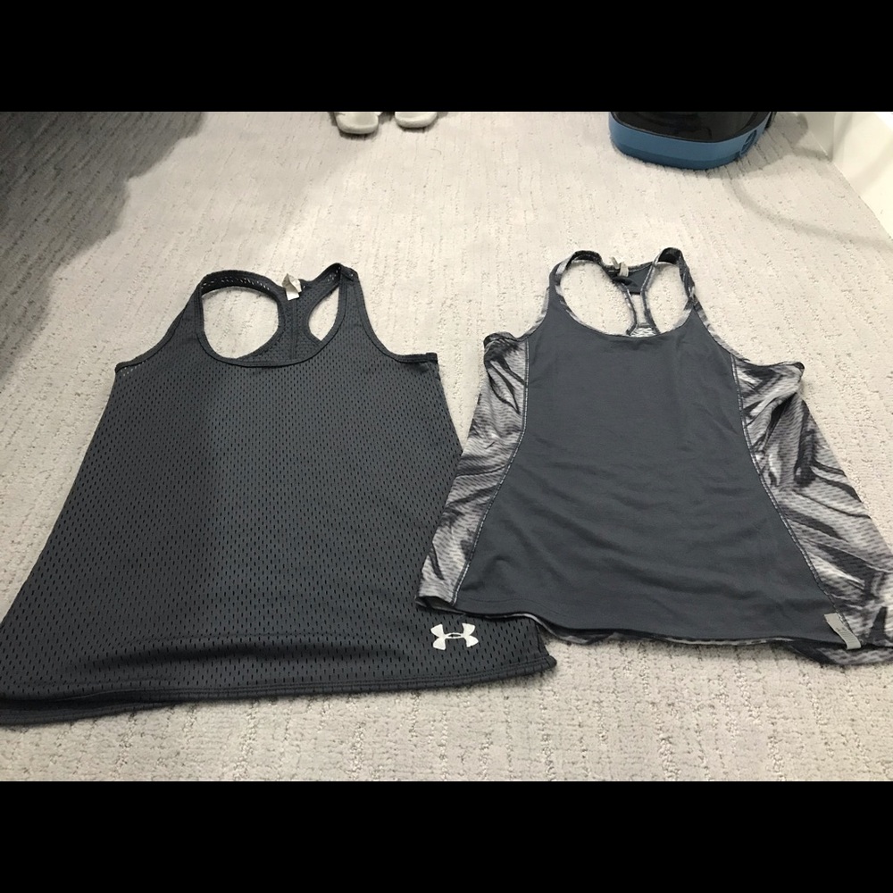 Three underarmour workout tanks, size XS